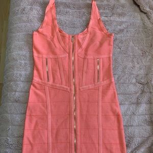 Peach bandage dress